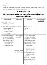 Giáo án Bài 8 Thực hành. Tính axit  bazơ. phản ứng trao đổi ion trong dung dịch các chất điện li